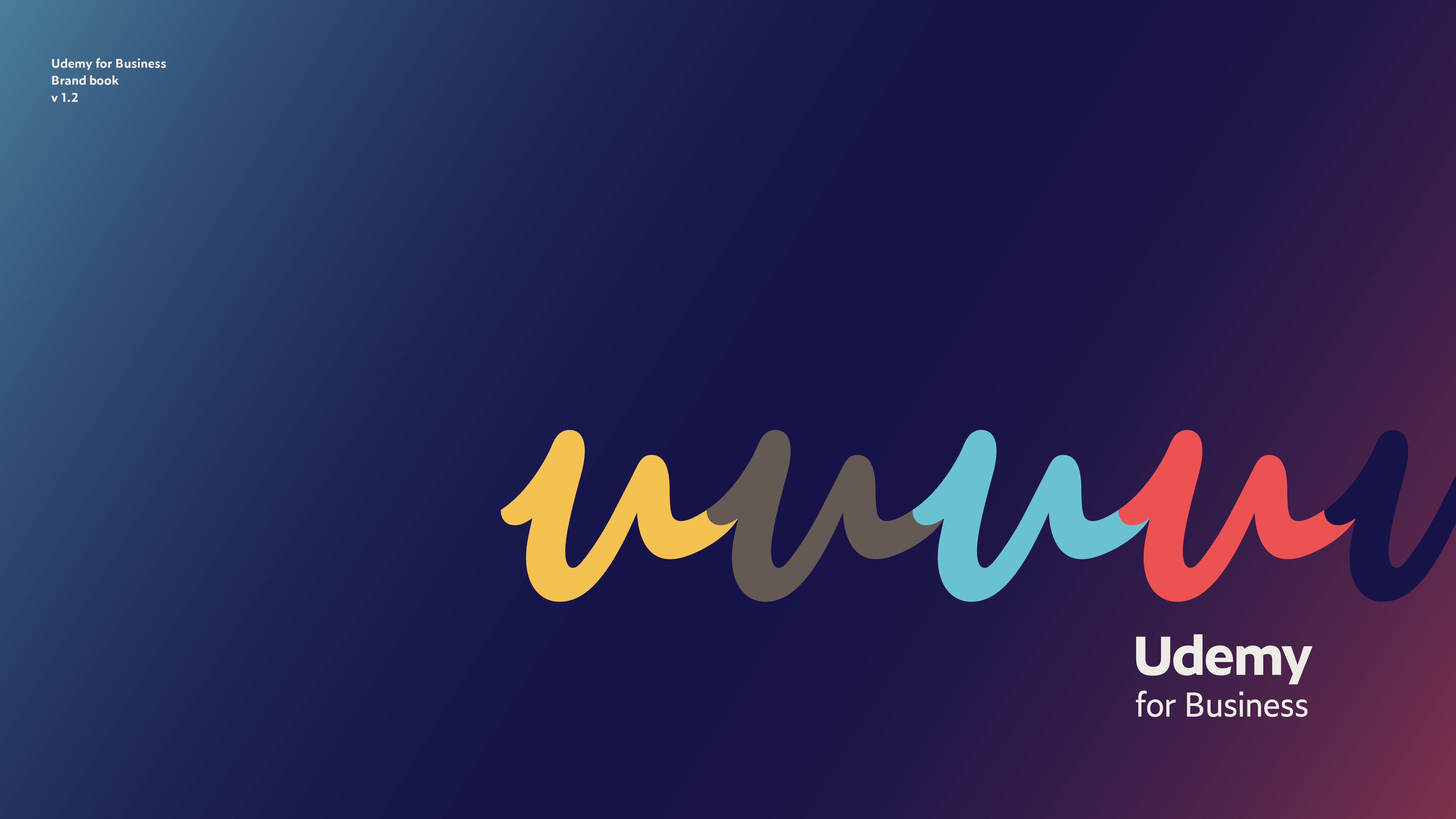 Udemy for Business Brand Book - Screenshot of the front cover.